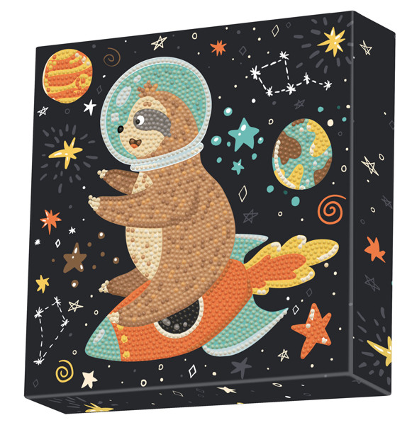 DBX.017 DOTZ® - BOX Diamond Dotting kit - 22x22cm - Sloth Rocket Time4hobby