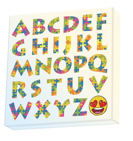 DBX.030 DOTZ® - BOX Diamond Dotting kit - 28x28cm - Puzzle Alphabet